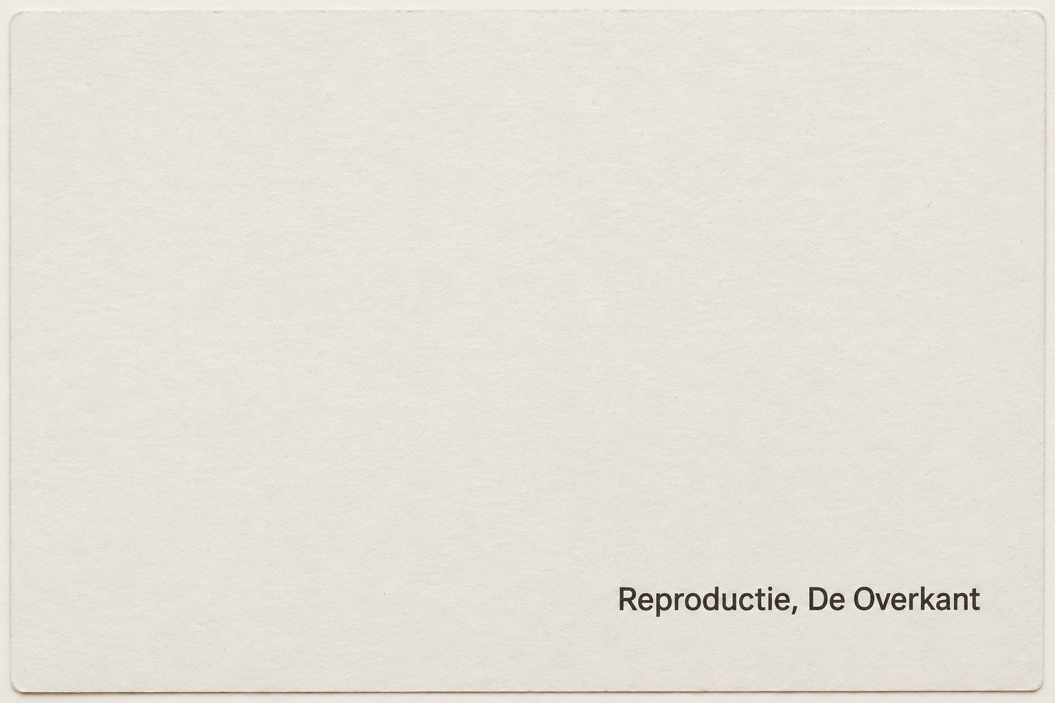 Achterzijde van de reproductie met moderne drukregel